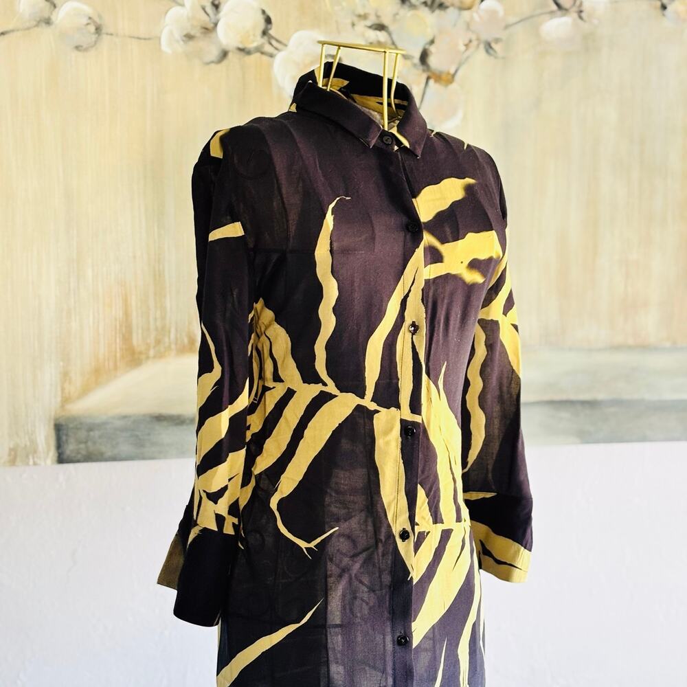 Lenny Niemeyer Brazil Botanical Long Chemisier Maxi Shirt Dress P/S